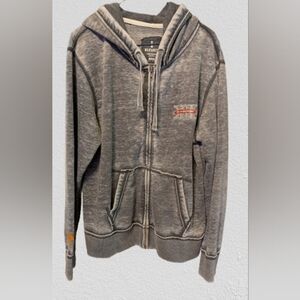 Vintage UT Texas Longhorns Elevate Men's Gray Zip-Up Hoodie Logo Big 12